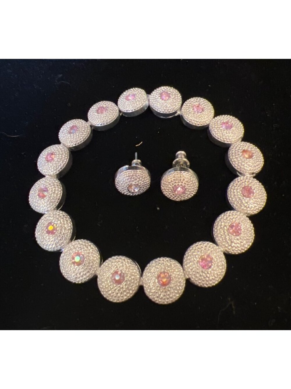 lot 6 mixed  Monet, Napier, Nine west silver toned  necklace, bracelet, earrings - Picture 2 of 8